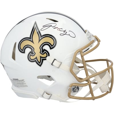 Jordyn Tyson New Orleans Saints Autographed Fanatics Authentic Riddell 2025 Alternate Speed Authentic Helmet 