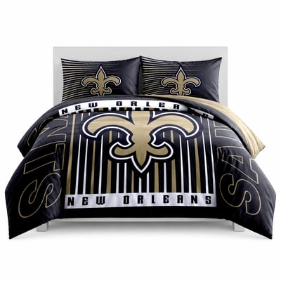 New Orleans Saints Logo Brands Momentum 5-Piece Full/Queen Bedding Set