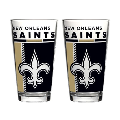 New Orleans Saints Logo Brands Two-Piece 16oz. Pint Glass Set