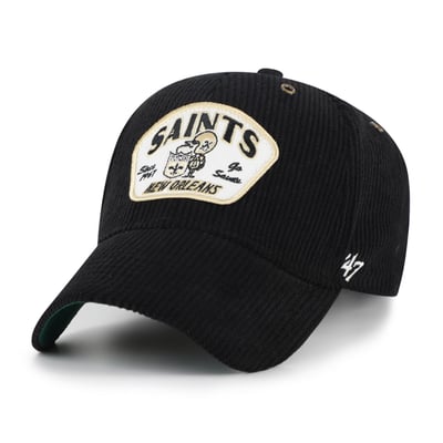 New Orleans Saints '47 Throwback Accordia Corduroy MVP Adjustable Hat - Black