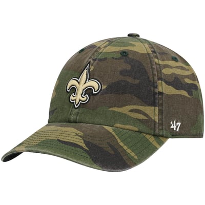 New Orleans Saints '47 Woodland Clean Up Adjustable Hat - Camo