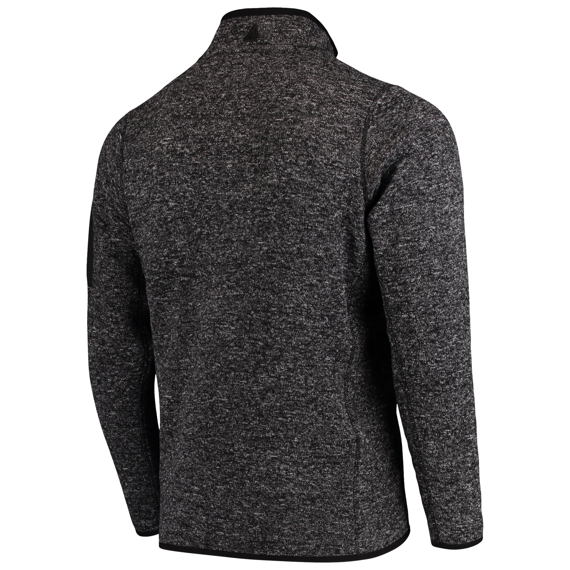 Men's Antigua Heather Black New Orleans Saints Fortune Quarter-Zip