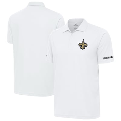 New Orleans Saints Antigua  Personalized Tribute Polo - White