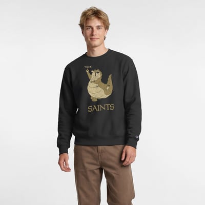 New Orleans Saints Disney x Champion Louis Powerblend Sweatshirt - Black