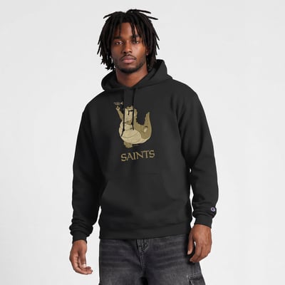  New Orleans Saints Disney x Champion Powerblend Full Front Sweatshirt - Black