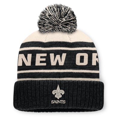 New Orleans Saints Fanatics Men's Cuffed Knit Hat with Pom - Black