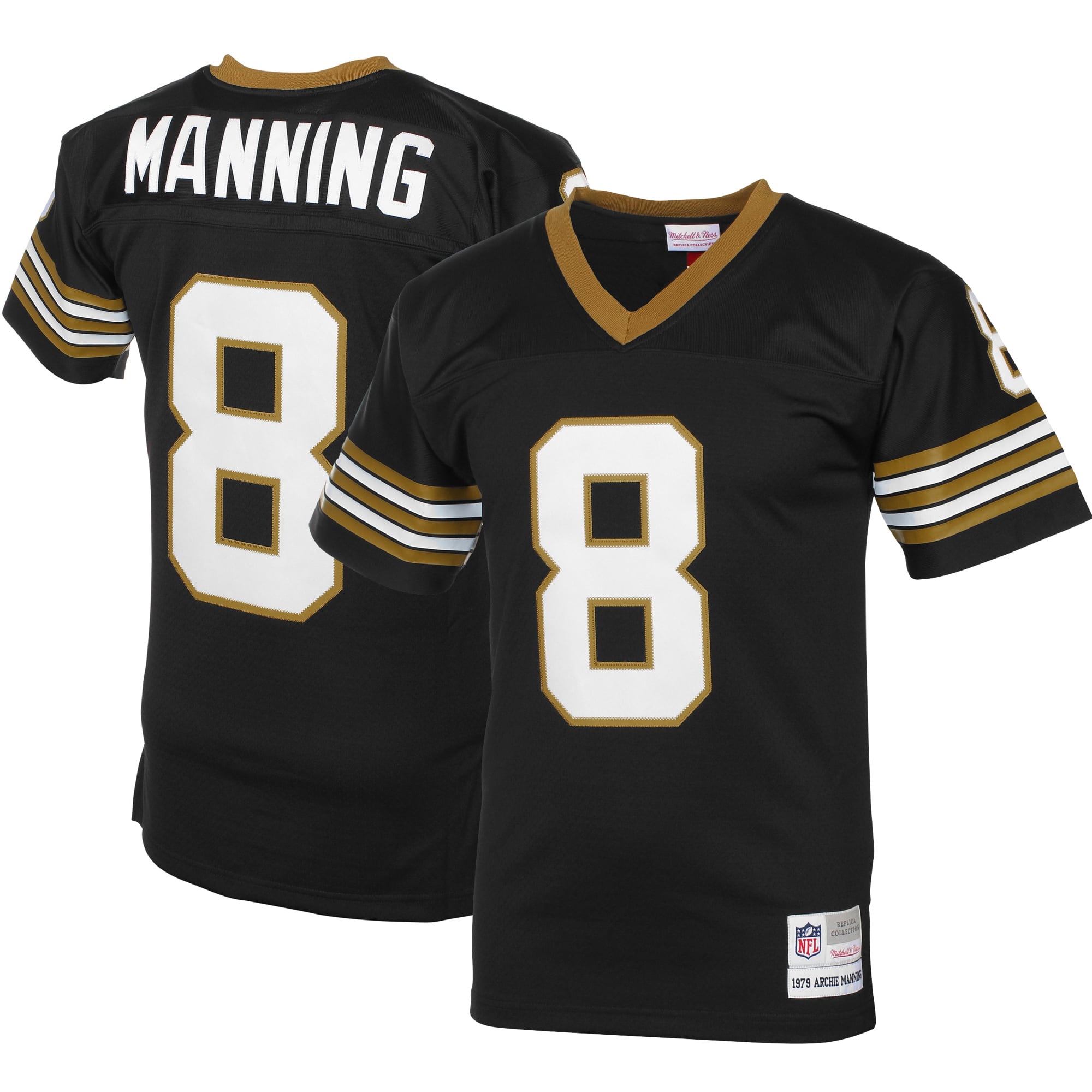 ユニフォーム New Orleans Saints MANNING Mitchell&Ness Men's Mitchell & Ness Archie Manning Black New Orleans Saints