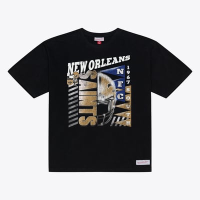 New Orleans Saints Mitchell & Ness Core Essentials Street Graphic T-Shirt - Black
