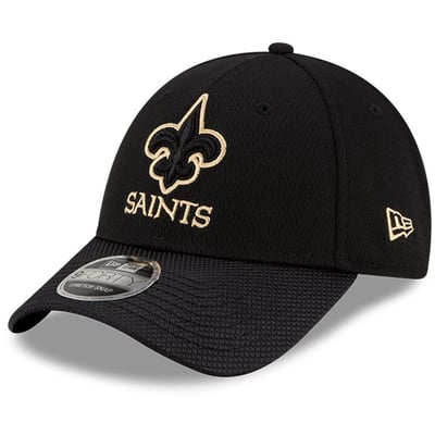 New Orleans Saints New Era 2021 NFL Sideline Road 9FORTY Adjustable Hat - Black