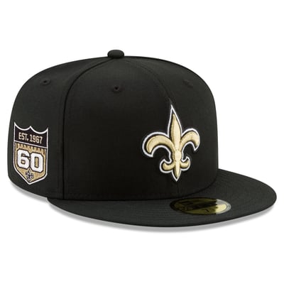 New Orleans Saints New Era 60th Anniversary 59FIFTY Fitted Hat - Black