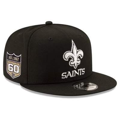 New Orleans Saints New Era 60th Anniversary 9FIFTY Snapback Hat - Black