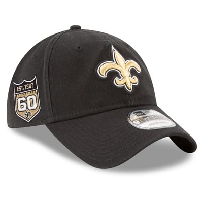 New Orleans Saints New Era 60th Anniversary 9TWENTY Adjustable Hat - Black
