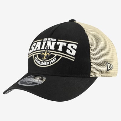 New Orleans Saints New Era 9FORTY A-Frame Adjustable Hat - Black
