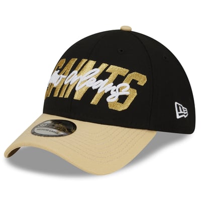 New Orleans Saints New Era 2022 NFL Draft 39THIRTY Flex Hat - Black/Gold