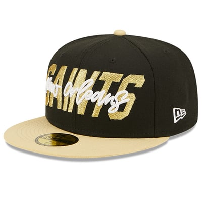 New Orleans Saints New Era 2022 NFL Draft On Stage 59FIFTY Fitted Hat - Black/Gold