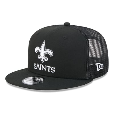 New Orleans Saints New Era 9FIFTY Snapback Trucker Hat - Black/White