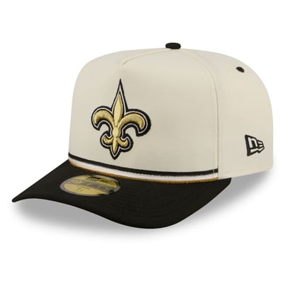 New Orleans Saints New Era Vintage A-Frame 59FIFTY Fitted Hat - Cream/Black