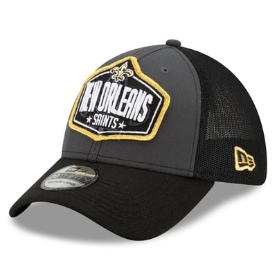 New Orleans Saints New Era 2021 NFL Draft Trucker 39THIRTY Flex Hat - Graphite/Black