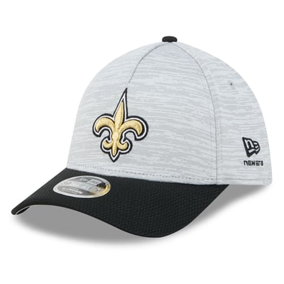 New Orleans Saints New Era Tech M-Crown A-Frame 39THIRTY Flex Hat - Gray/Black