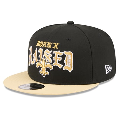 New Orleans Saints New Era x Born x Raised 9FIFTY Snapback Hat - Black/Gold