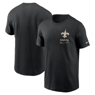 New Orleans Saints Nike Sideline Infograph Lockup Performance T-Shirt - Black