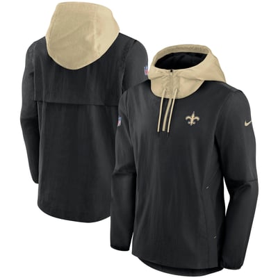 New Orleans Saints Nike Sideline Player Quarter-Zip Jacket - Black