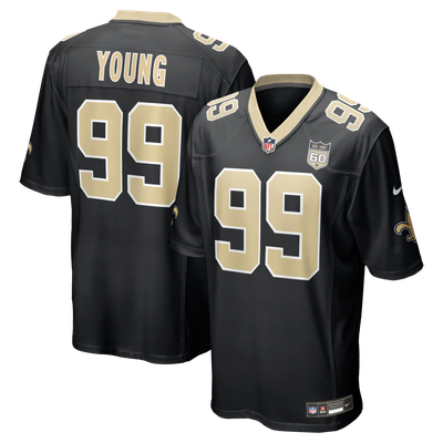 Chase Young New Orleans Saints Nike Team 60th Season Patch Game Jersey - Black