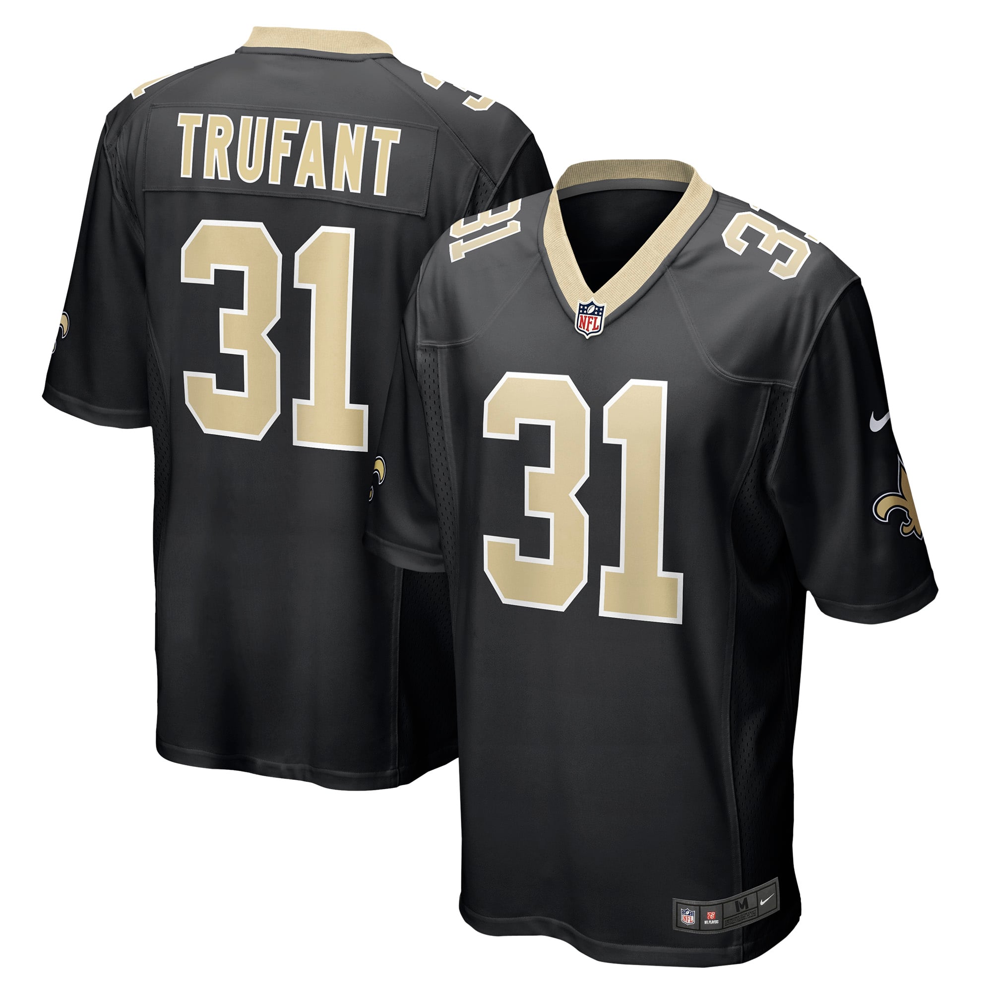 Men's Nike Desmond Trufant Black New Orleans Saints Game Player Jersey