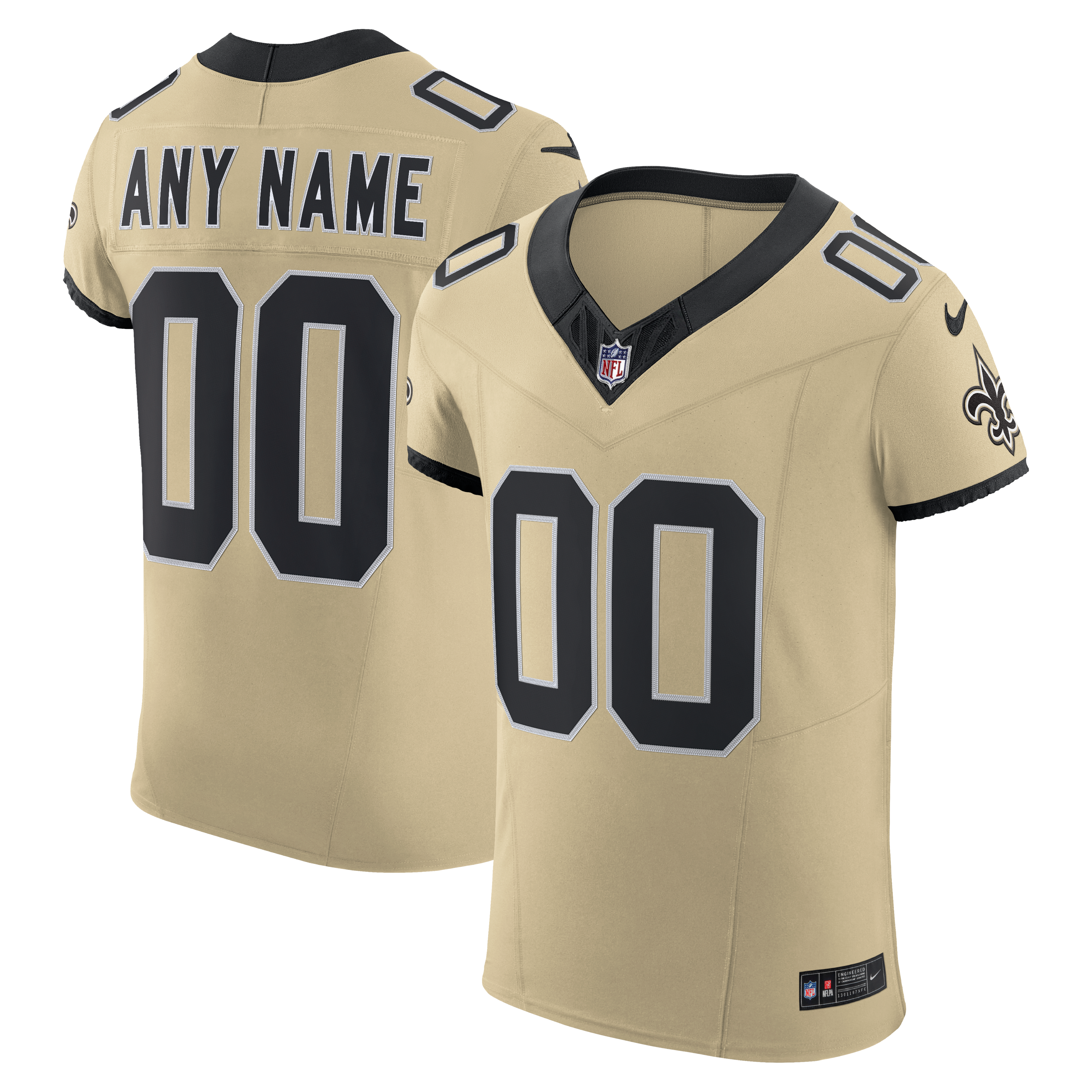 New Orleans Saints Alternate Vapor F.U.S.E. Elite Custom Jersey Gold