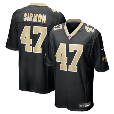 Jackson Sirmon New Orleans Saints Nike Team Game Jersey - Black