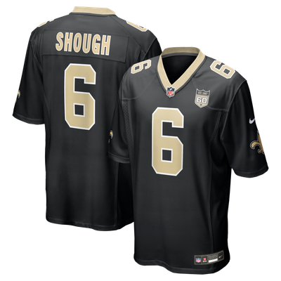 Tyler Shough New Orleans Saints Nike Team 60th Season Patch Game Jersey - Black