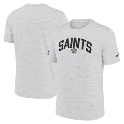 New Orleans Saints Nike Sideline Velocity Athletic Stack Performance T-Shirt - White