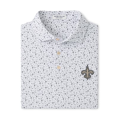 New Orleans Saints Peter Millar Kick Off Performance Jersey Polo - White