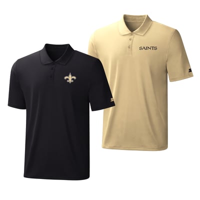  New Orleans Saints Starter Two-Pack Logo Polo Set - Black/Gold
