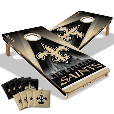 New Orleans Saints 2' x 4' City Scape Wood Cornhole Game with Bags