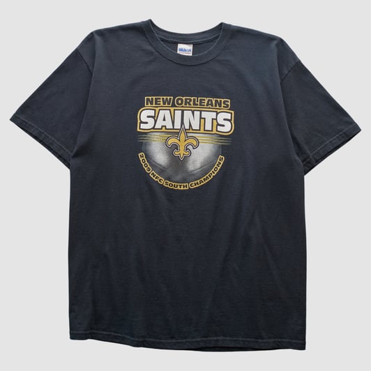 New Orleans Saints Gildan 2009 T-shirt - Black - M by Fanatics Real Vintage