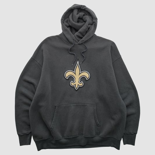 New Orleans Saints NFL 2000s Hooded Pullover Sweatshirt - Black - L by Fanatics Real Vintage