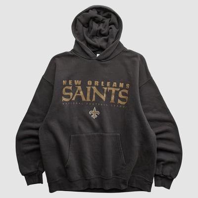New Orleans Saints NFL 2000s Hooded Pullover Sweatshirt - Black - M by Fanatics Real Vintage