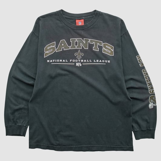 New Orleans Saints NFL 2000s Long Sleeve T-shirt - Black - S by Fanatics Real Vintage