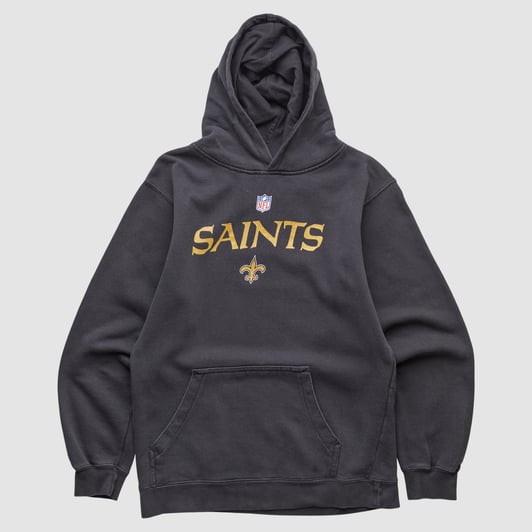 New Orleans Saints NFL 2010s Hooded Pullover Sweatshirt - Black - XXS by Fanatics Real Vintage
