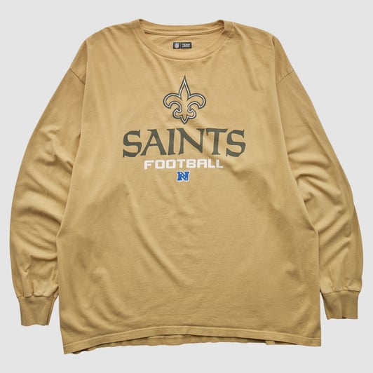 New Orleans Saints NFL 2010s Long Sleeve T-shirt - Beige - L by Fanatics Real Vintage