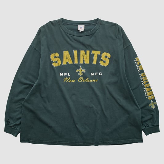 New Orleans Saints NFL 2010s Long Sleeve T-shirt - Black - 2XL by Fanatics Real Vintage