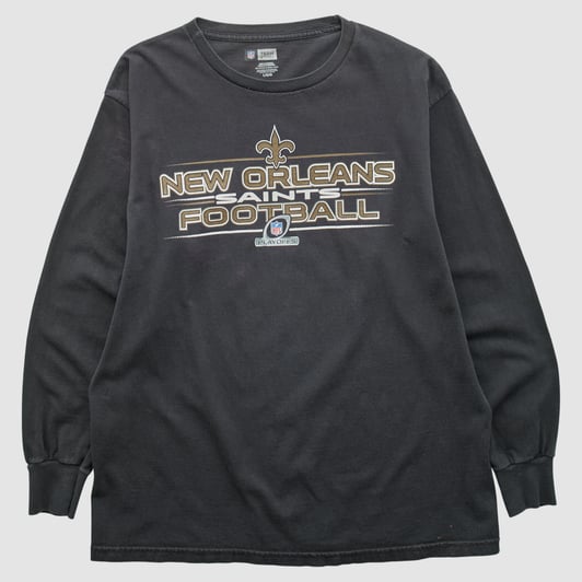 New Orleans Saints NFL 2010s Long Sleeve T-shirt - Black - M by Fanatics Real Vintage