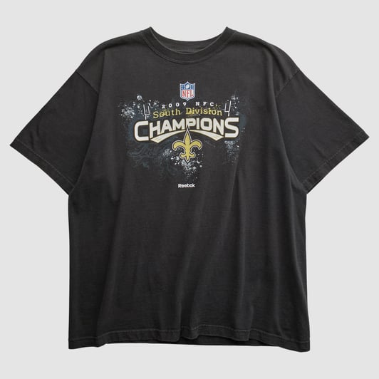 New Orleans Saints Reebok 2009 T-shirt - Black - L by Fanatics Real Vintage