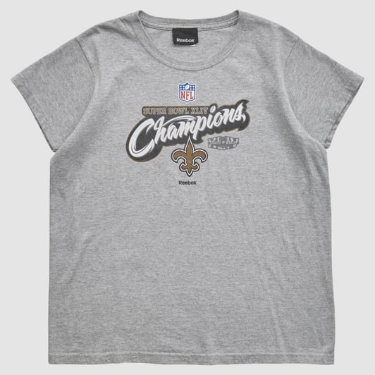 New Orleans Saints Reebok 2010 T-shirt - Heather Gray - S by Fanatics Real Vintage