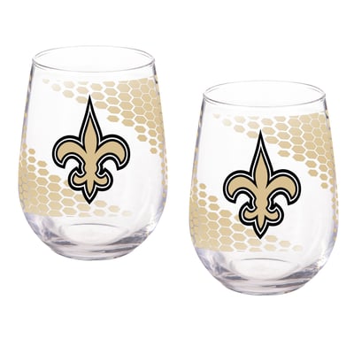 New Orleans Saints Two-Piece 17oz. Color Fade Stemless Wine Glass Set