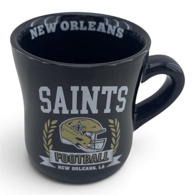 New Orleans Saints Pegasus 11oz. Helmet Crest Wordmark Ceramic Mug