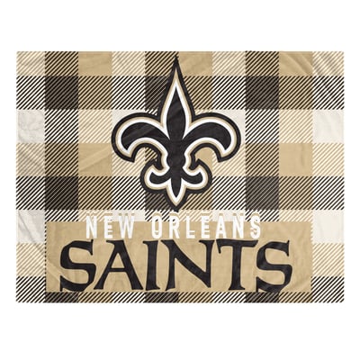 New Orleans Saints Pegasus Fan-mily Bold Plaid Oversized 60" x 90" Ultra Cozy Blanket