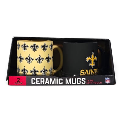 New Orleans Saints Pegasus Two-Piece 16oz. Home & Away Soft Touch Ceramic Mug Set