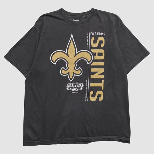 Super Bowl XLIV Reebok 2010 T-shirt - Black - M by Fanatics Real Vintage